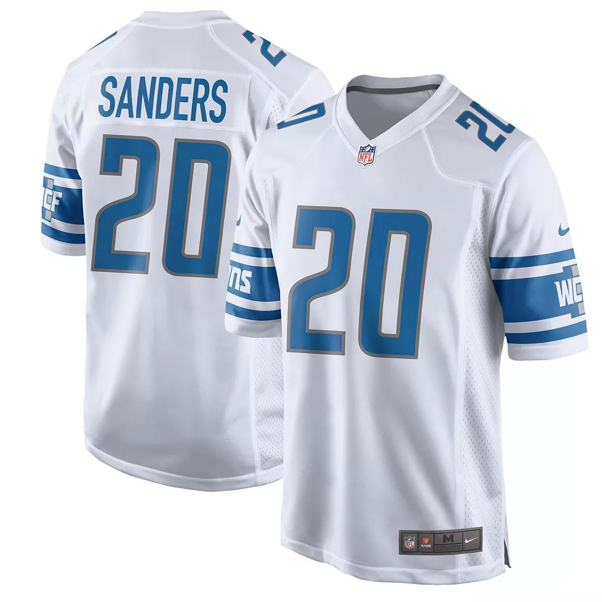 Men Detroit Lions 20 Barry Sanders Nike White Game Retired Player NFL Jersey